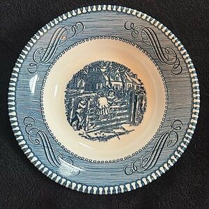 Vintage Currier & Ives Bowl Children on the Fence Royal China